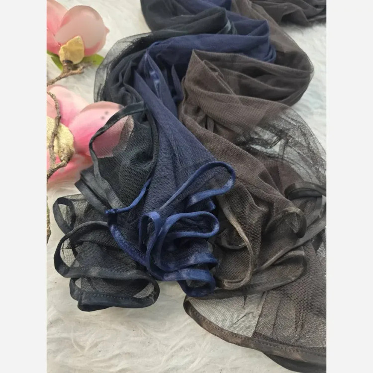 شال ساده دور گان تور دانتل ابعاد 70 در 180 سانتی متر