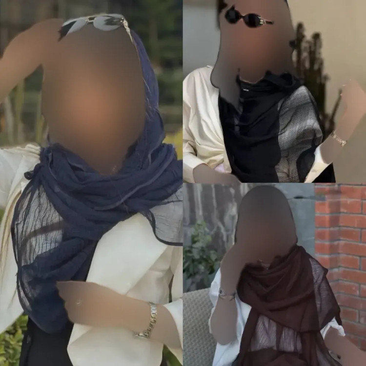 شال ساده دور گان تور دانتل ابعاد 70 در 180 سانتی متر