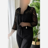 ست گره ای إلسا رویه تور دانتل و تیشرت ویسکوز سایز فری 36 تا 46