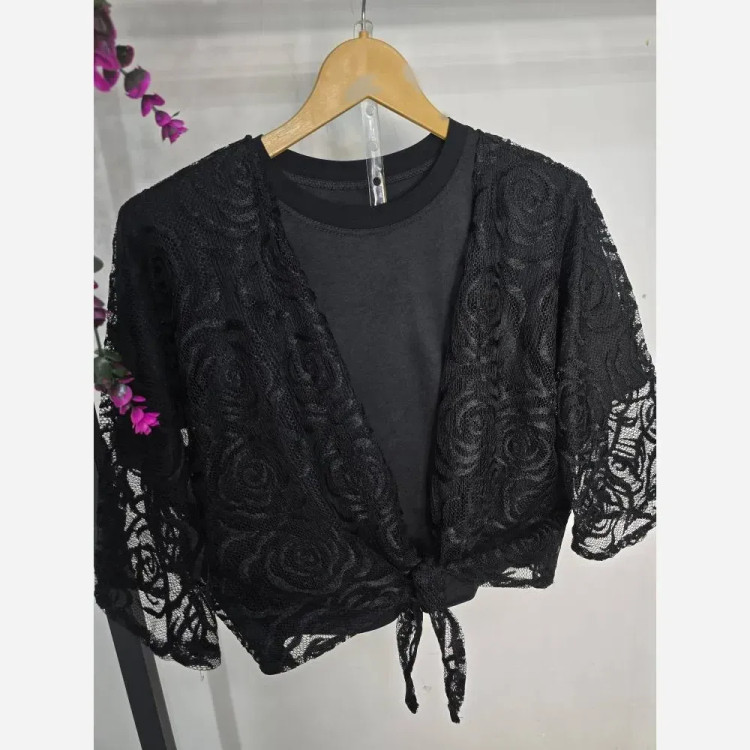 ست گره ای إلسا رویه تور دانتل و تیشرت ویسکوز سایز فری 36 تا 46