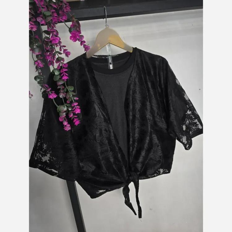 ست گره ای إلسا رویه تور دانتل و تیشرت ویسکوز سایز فری 36 تا 46