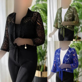 ست گره ای إلسا رویه تور دانتل و تیشرت ویسکوز سایز فری 36 تا 46