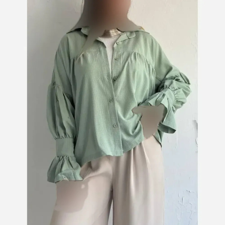 شومیز باکسی چینه پنبه سوپر ابرو بادی فری سایز