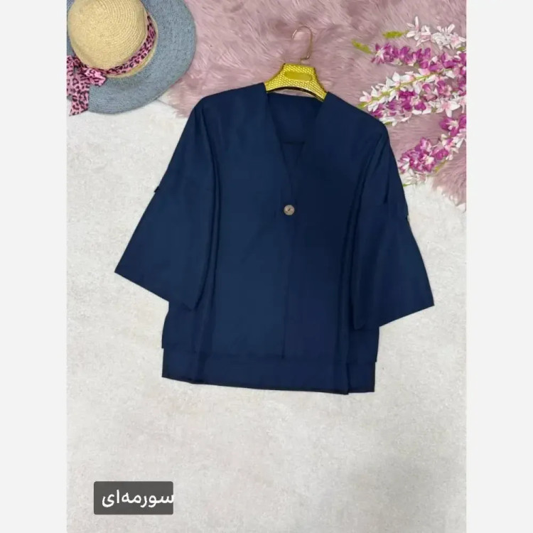 شومیز تک دکمه زنانه جنس پری خنک و سبک فری سایز