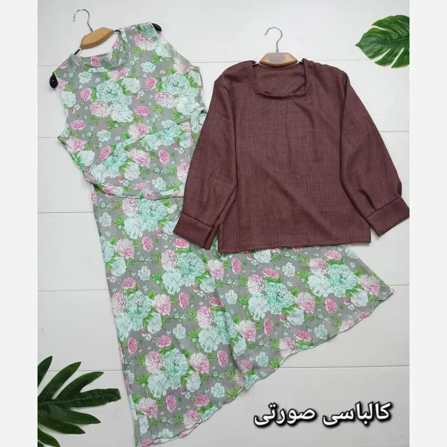 ست سارافن و شومیز یکتا شومیز شانتون سارافن حریر فری سایز 38 تا 46