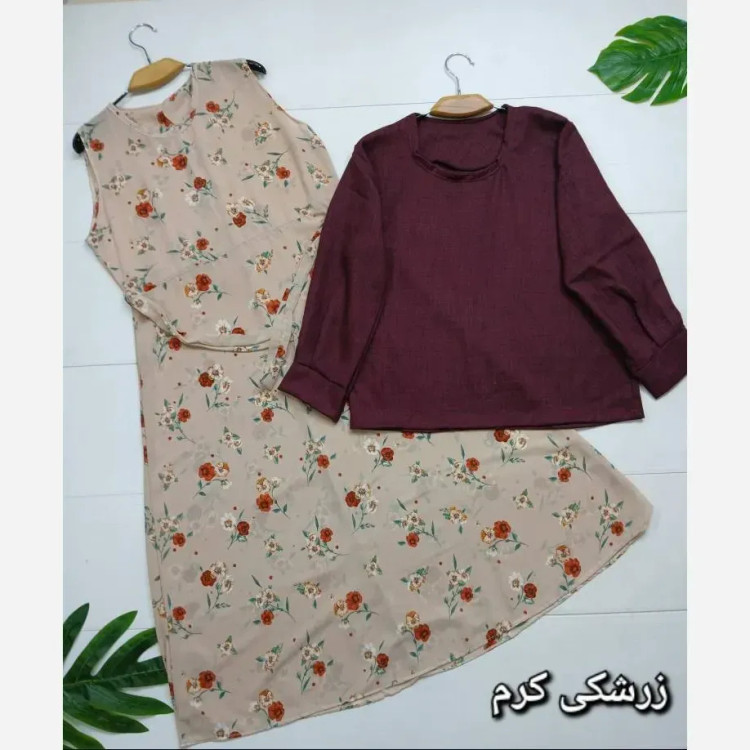 ست سارافن و شومیز یکتا شومیز شانتون سارافن حریر فری سایز 38 تا 46