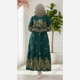ساحلی بلند گلدار بوگاتی تبسم رنگ زرشکی سایز فری