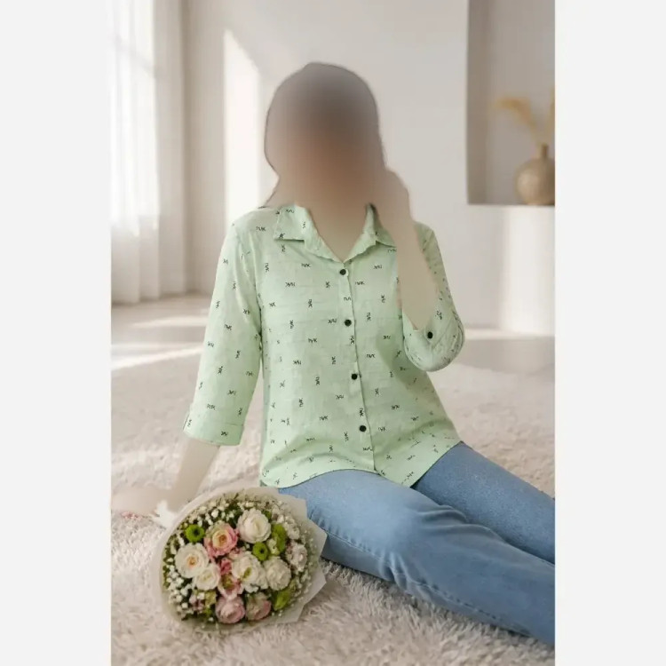 شومیز مانتویی افسون جنس ینزی وارداتی درجه یک فری سایز