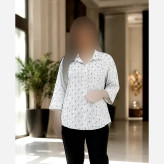 شومیز مانتویی دیپلمات پفکی آستین سه ربع فری سایز