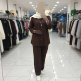 ست مانتو شلوار بسکوییتی جنس مراکشی فری سایز