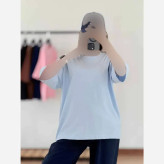 تیشرت ساده باکسی نخ سوپرپنبه فری سایز زنانه و دخترانه