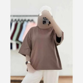 تیشرت ساده باکسی نخ سوپرپنبه فری سایز زنانه و دخترانه