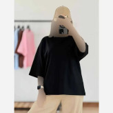 تیشرت ساده باکسی نخ سوپرپنبه فری سایز زنانه و دخترانه