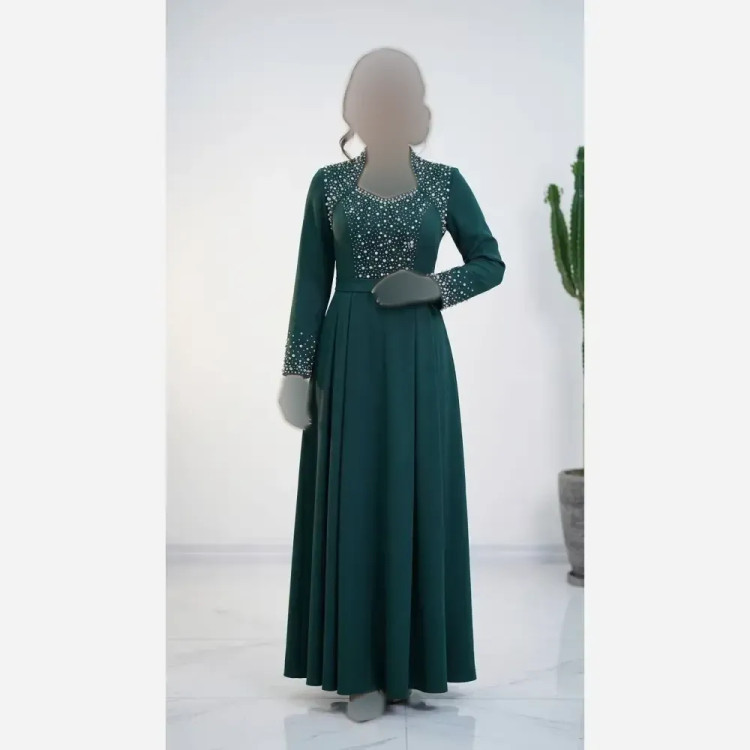 لباس مجلسی زنانه مدل مارال جنس کرپ دالقیچ قد 150 سایز بزرگ