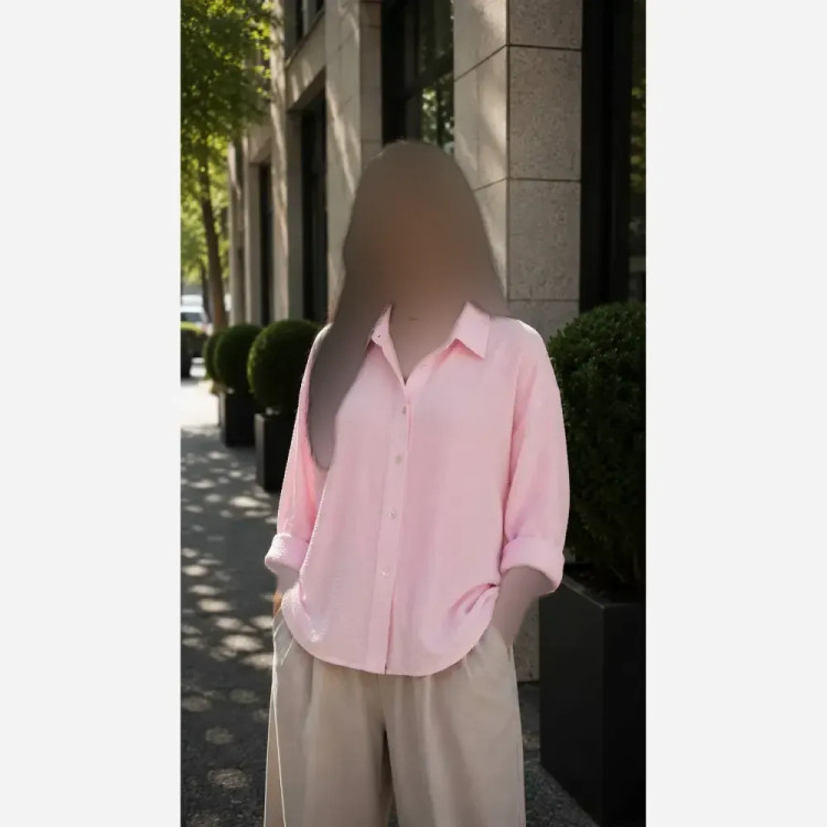 شومیز آنیسا جنس پفکی وارداتی فری سایز 38 تا 48 خنک و تابستانی