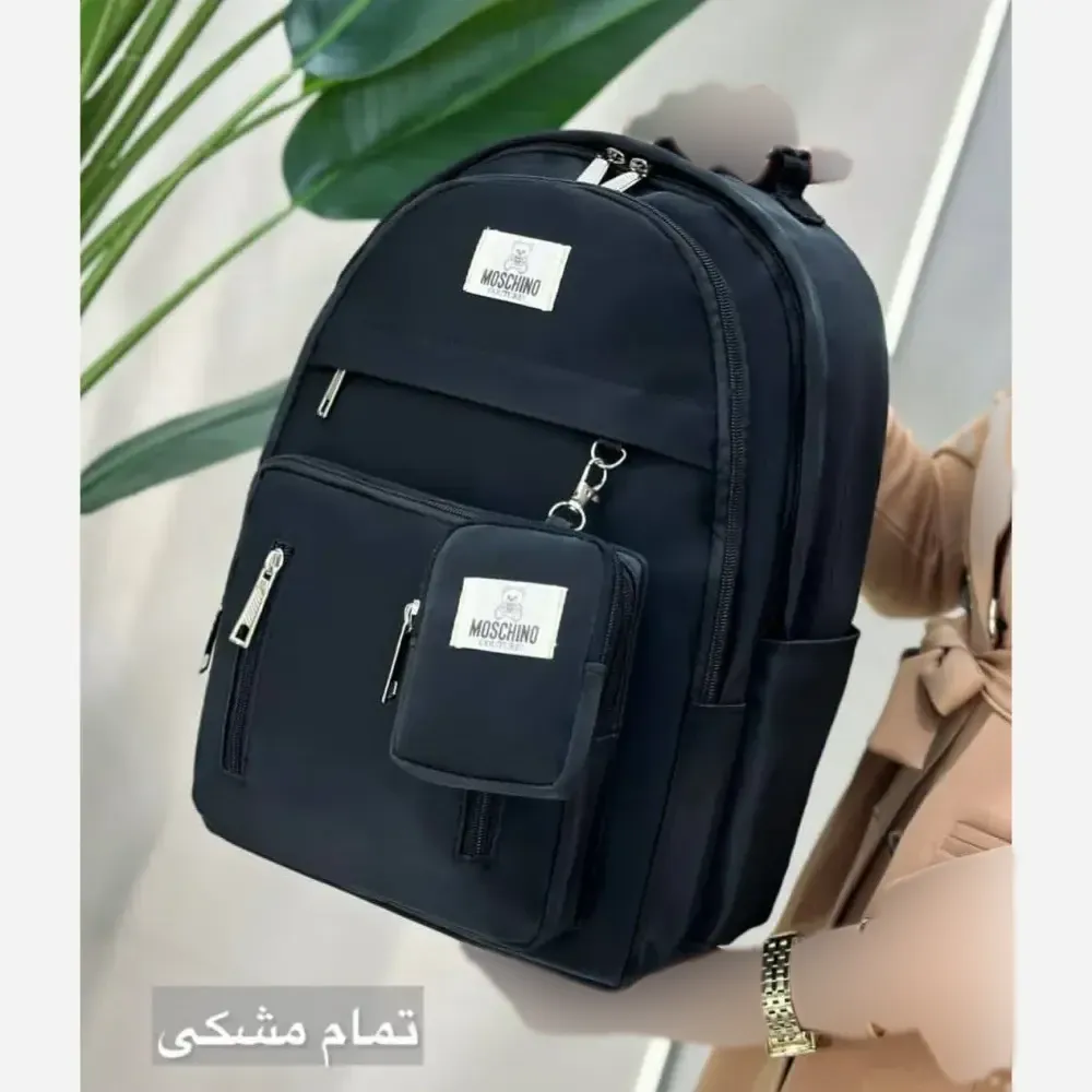 کوله پشتی زرین دیبا ضد آب 3 زیپ با جای قمقمه اندازه 40 در 28 سانت