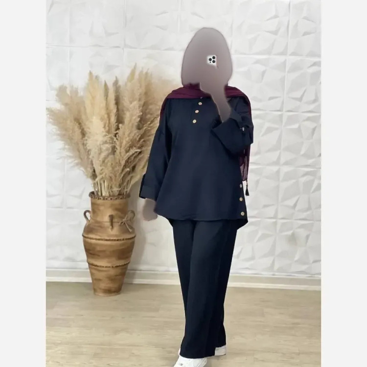 ست بغل دکمه زنانه جنس سوپر شانتون درجه یک فری سایز