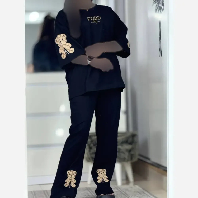 ست کاستر زنانه جنس اسپان گلکسی رنگ مشکی سایز فری 38 تا 46