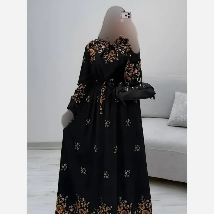 پیراهن ساحلی زنانه مدل رز جنس کرپ بوگاتی درجه یک فری سایز