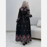 پیراهن ساحلی زنانه مدل رز جنس کرپ بوگاتی درجه یک فری سایز