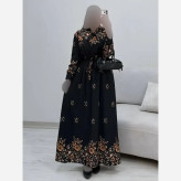 پیراهن ساحلی زنانه مدل رز جنس کرپ بوگاتی درجه یک فری سایز