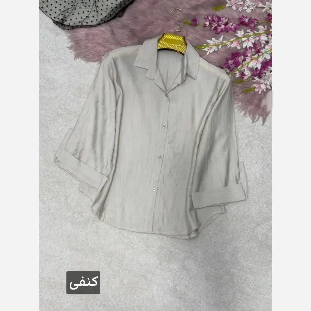 شومیز آستین پاگن دار ژیلا جنس الیسه شیشهای سایز فری 38 تا 46