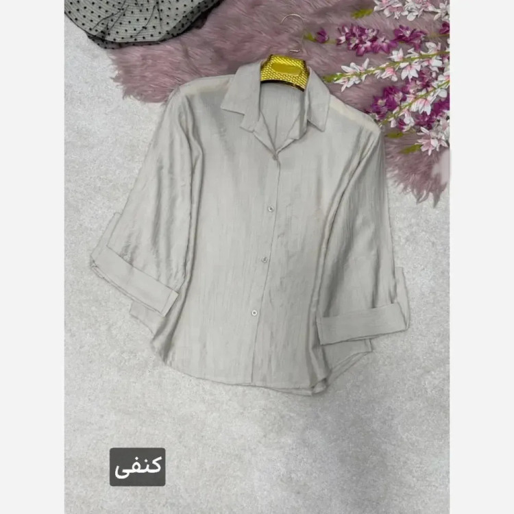 شومیز آستین پاگن دار ژیلا جنس الیسه شیشهای سایز فری 38 تا 46