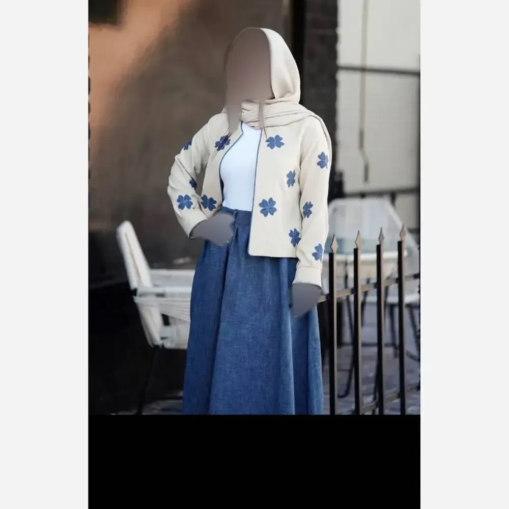 ست شومیز لینن اسلپ و دامن صوفیا شانتون گلسانا فری سایز
