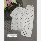 ست لباس راحتی زنانه نخی وارداتی طرح دار هانا فری سایز