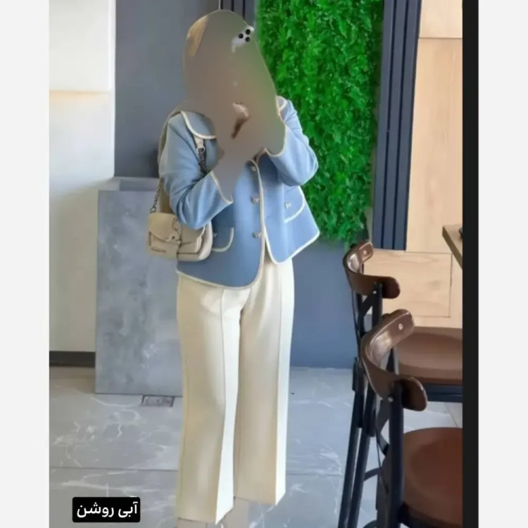 ست کت و شلوار اداری زنانه جنس سوپرمازراتی پاپیون دار سایز 38 تا 46