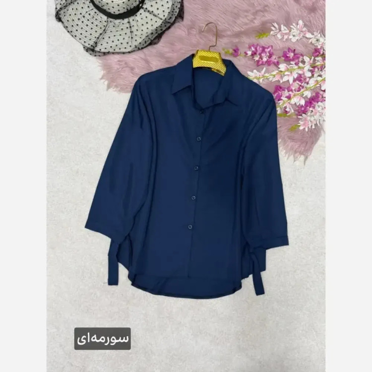 شومیز گره ای نیکی جنس پری درجه یک خنک و سبک سایز فری 38 تا 48