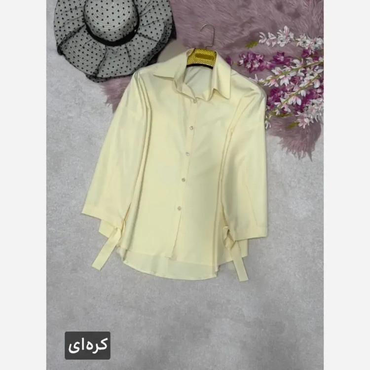 شومیز گره ای نیکی جنس پری درجه یک خنک و سبک سایز فری 38 تا 48