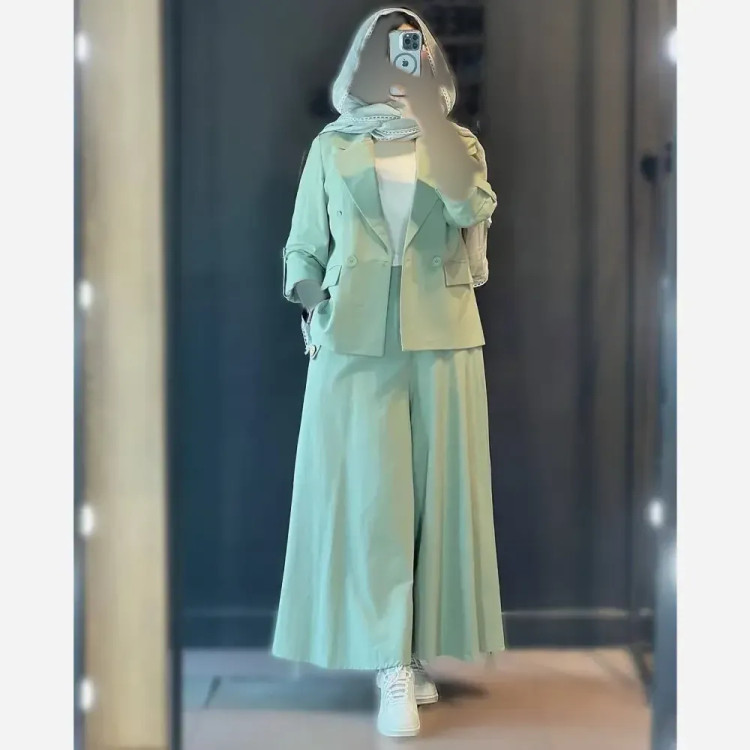 کت شلوار زنانه لنین نچرال مدل نیکی
