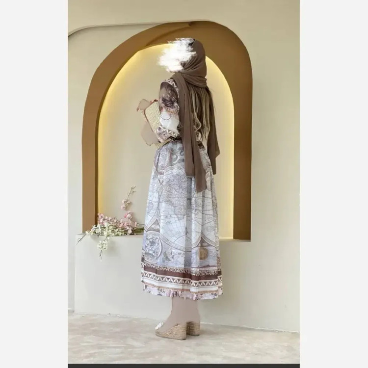 پیراهن ساحلی زنانه مدل کیمیا جنس ابریشمی پفکی سایز فری 38 تا 48
