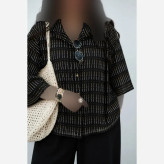 شومیز باکسی مراکشی سوزنی رنگین فری سایز