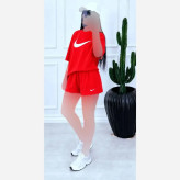 ست تیشرت و شلوارک زنانه نخ پنبه درجه یک طرح نایک سایز 36 تا 44