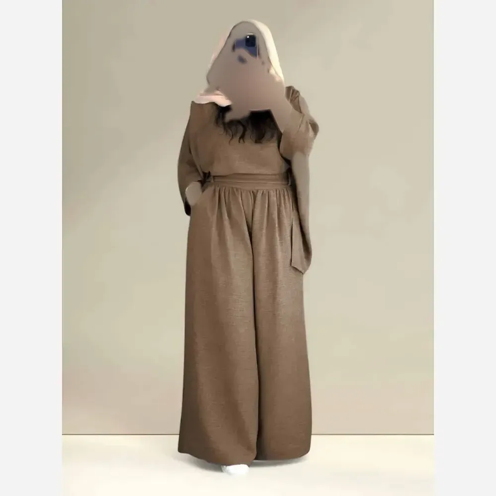 ست بلوز و شلوار زنانه جنس شانتون سایز فری 38 تا 48