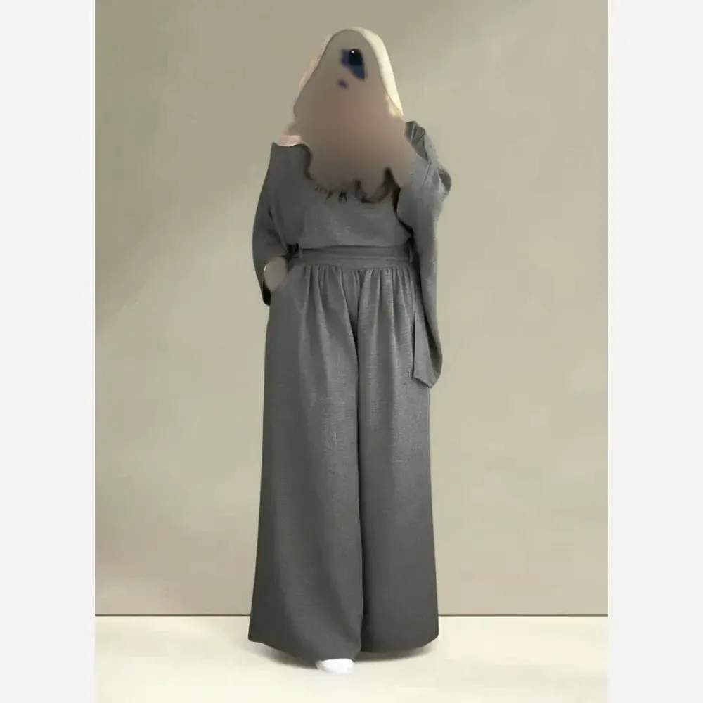 ست بلوز و شلوار زنانه جنس شانتون سایز فری 38 تا 48
