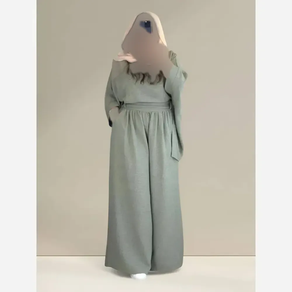 ست بلوز و شلوار زنانه جنس شانتون سایز فری 38 تا 48