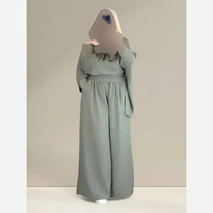 ست بلوز و شلوار زنانه جنس شانتون سایز فری 38 تا 48