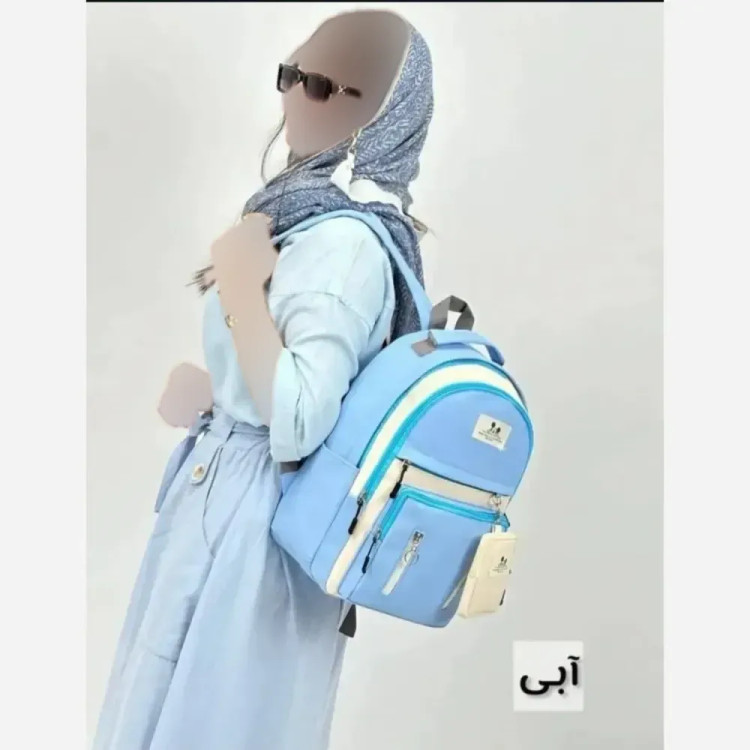 کوله پشتی زرین دیبا ضد آب 3 زیپ با جای قمقمه اندازه 40 در 28 سانت