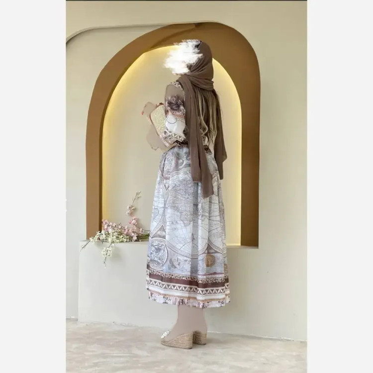 پیراهن ساحلی زنانه مدل کیمیا جنس ابریشمی پفکی سایز فری 38 تا 48