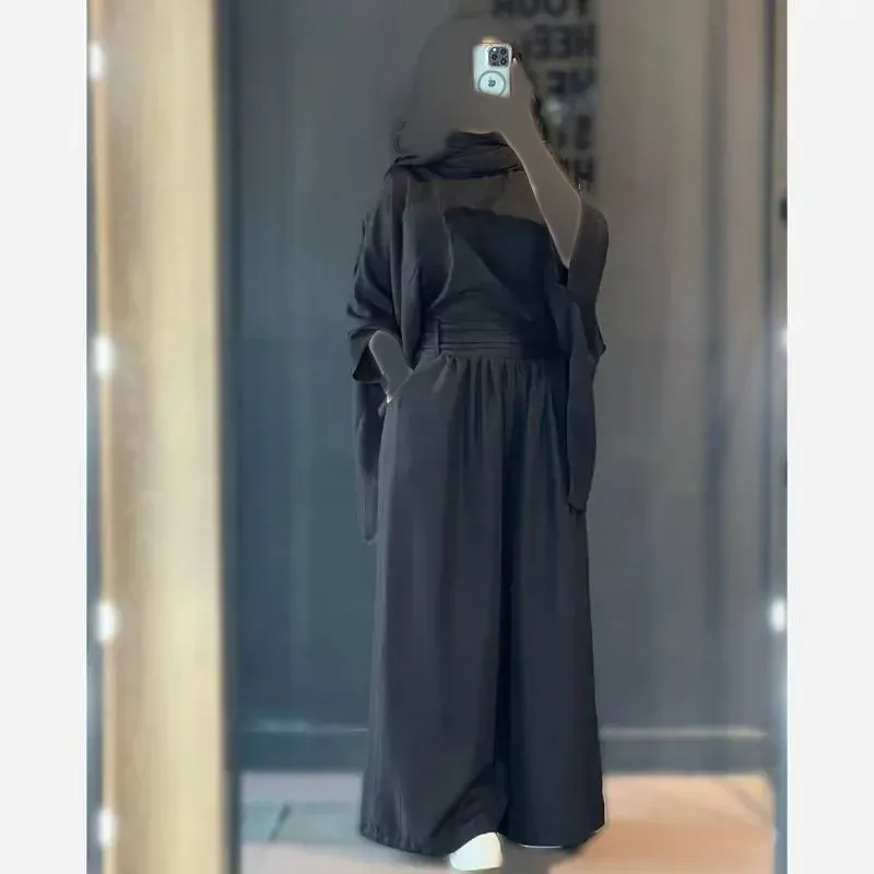 ست شومیز و شلوار زنانه جنس صوفیا رنگ مشکی سایز 38 تا 46 فری