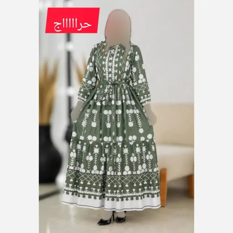 ساحلی زنانه جنس کرپ فلور آستین بلند فری سایز 36 تا 46 رنگ شکلاتی و سبز