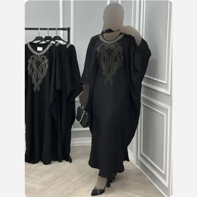 عبا بلند گلرخ جنس الیزه رنگ مشکی سایز فری سایز