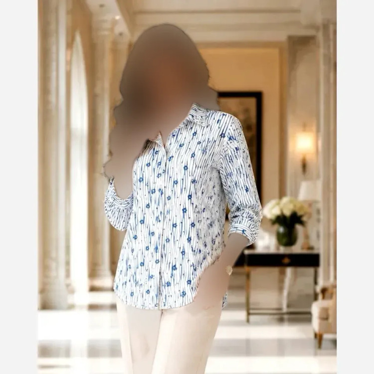 شومیز بابونه جنس لینزی نخی درجه یک فری سایز 38 تا 50