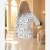 شومیز بابونه جنس لینزی نخی درجه یک فری سایز 38 تا 50