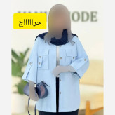 شومیز لنین کتان نیلی جیب طرح صلیبی فری سایز 38 تا 50
