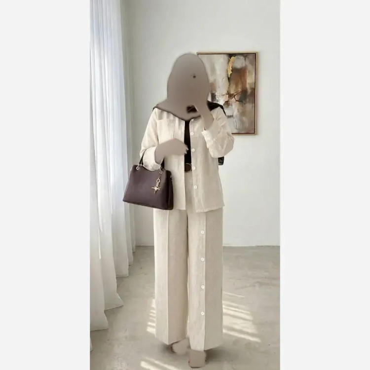 ست مانتو شلوار لنین زارا درجه یک فری سایز