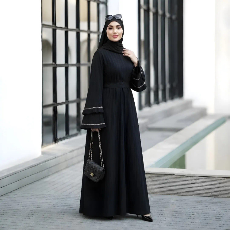 مانتو پیراهنی بلند دلتا کراش رنگ مشکی سایز 1 تا 3